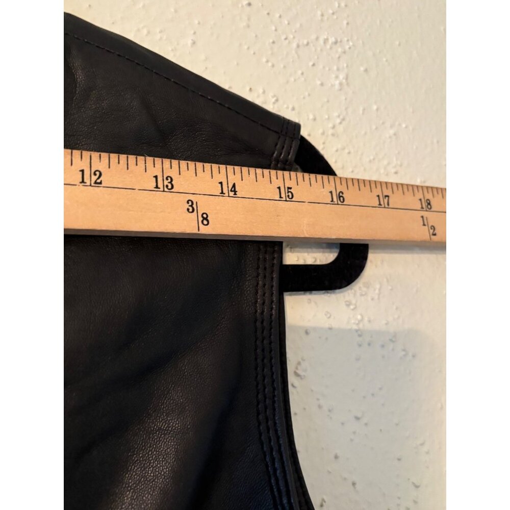 Zipcode By Marciano Black Soft Leather Sleeveless Moto Vest Zip up S Rare - Picture 7 of 9